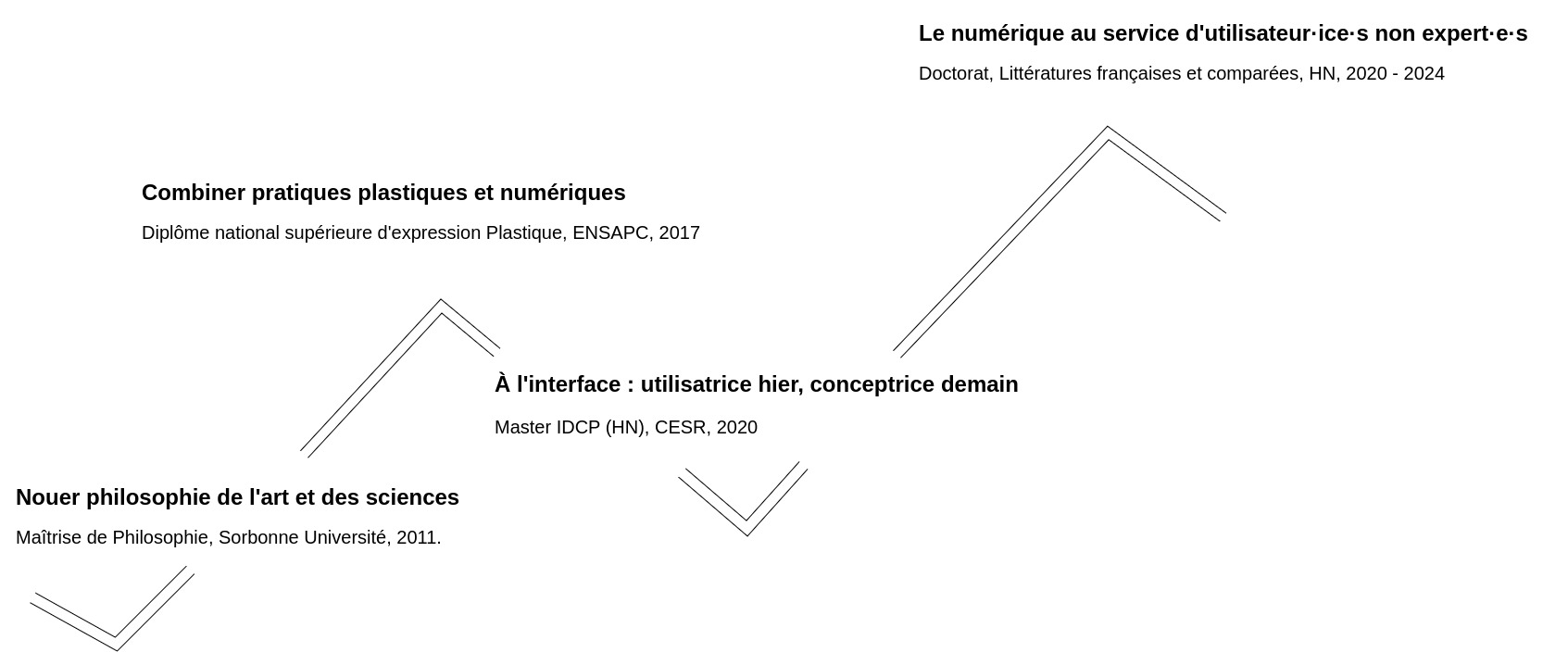 frise chronologique de mon parcours universitaire